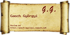 Gasch Györgyi névjegykártya